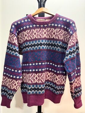 Vintage McGregor Mens 100% Shetland Wool Fair Isle Size Medium